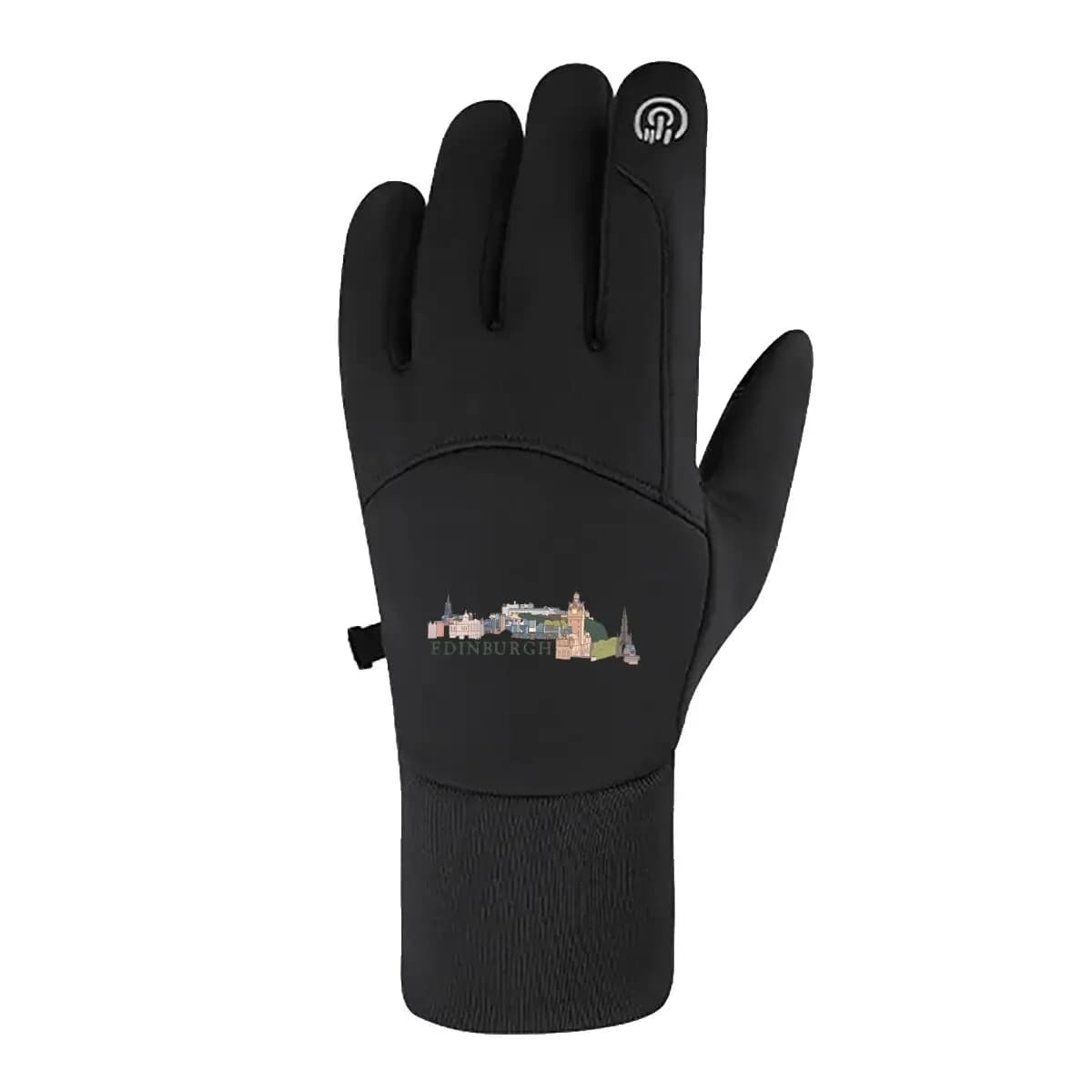 Guanti da ciclismo invernali ispessiti Edimburgo City Skyline per uomo Guanti touchscreen da moto