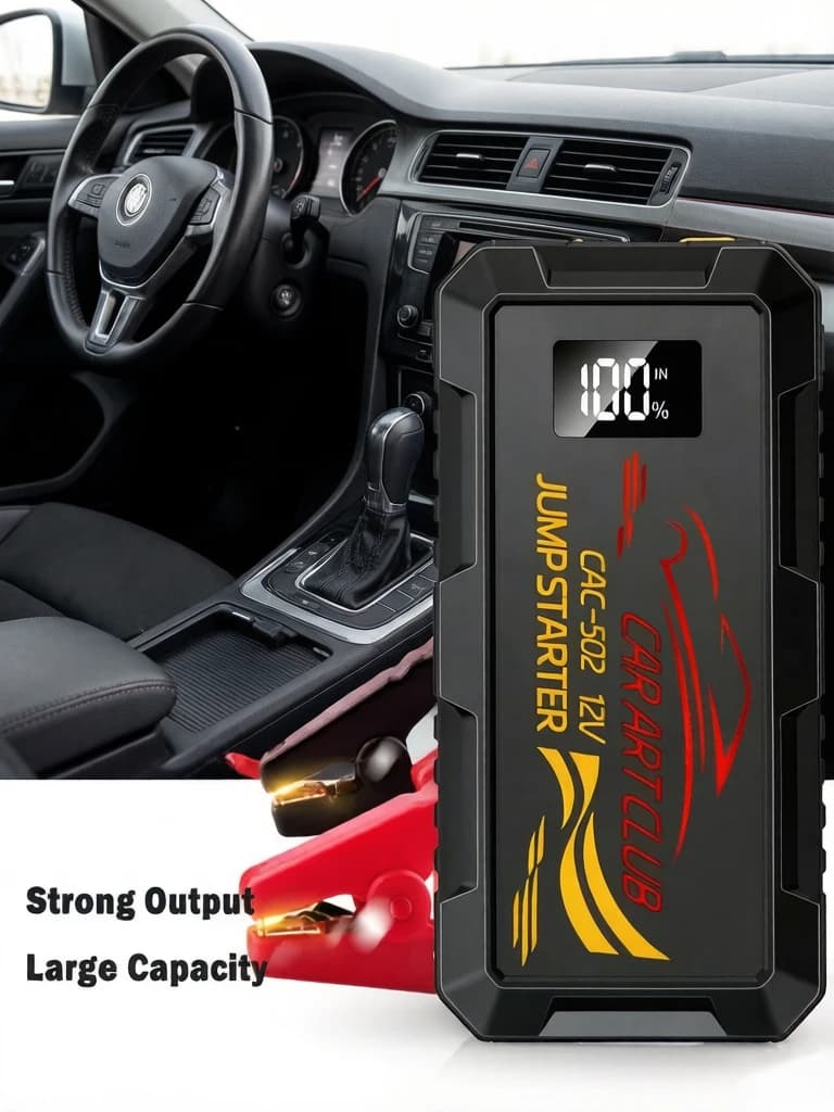 Avviatore di Emergenza per Auto 12V 1000A - Booster Batteria Universale per Tutte le Condizioni Atmosferiche per Veicoli fino a 3.0L