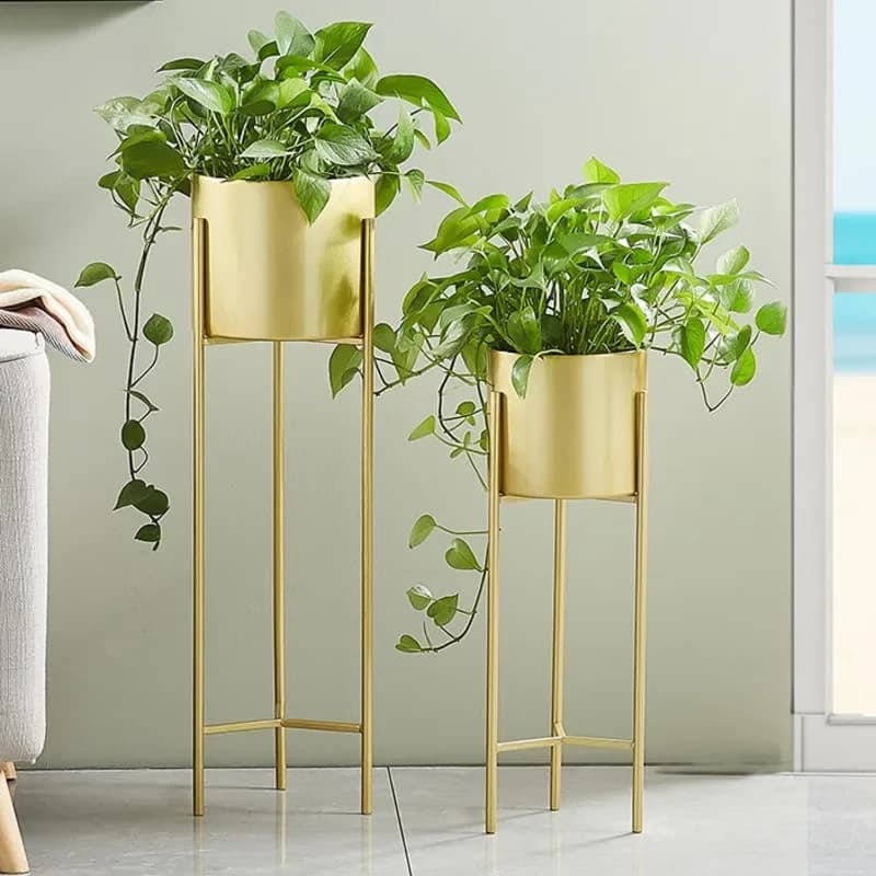 Scaffali per piante da soggiorno premium Vasi da fiori con struttura in ferro battuto Vernice ad alta temperatura Vasi da fiori da pavimento super portanti