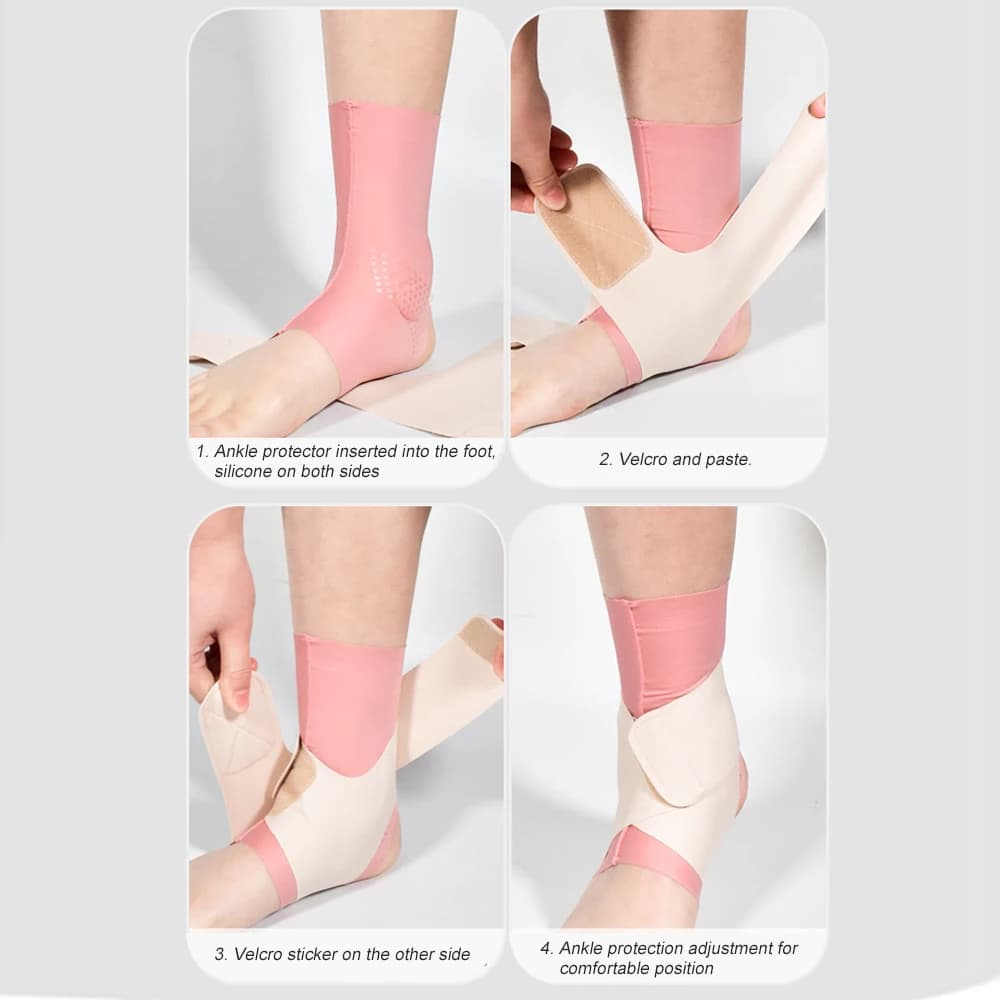 Tutore per caviglia regolabile 1 pezzo - Supporto per compressione per distorsioni, fascite plantare - Manica traspirante (uomo/donna)
