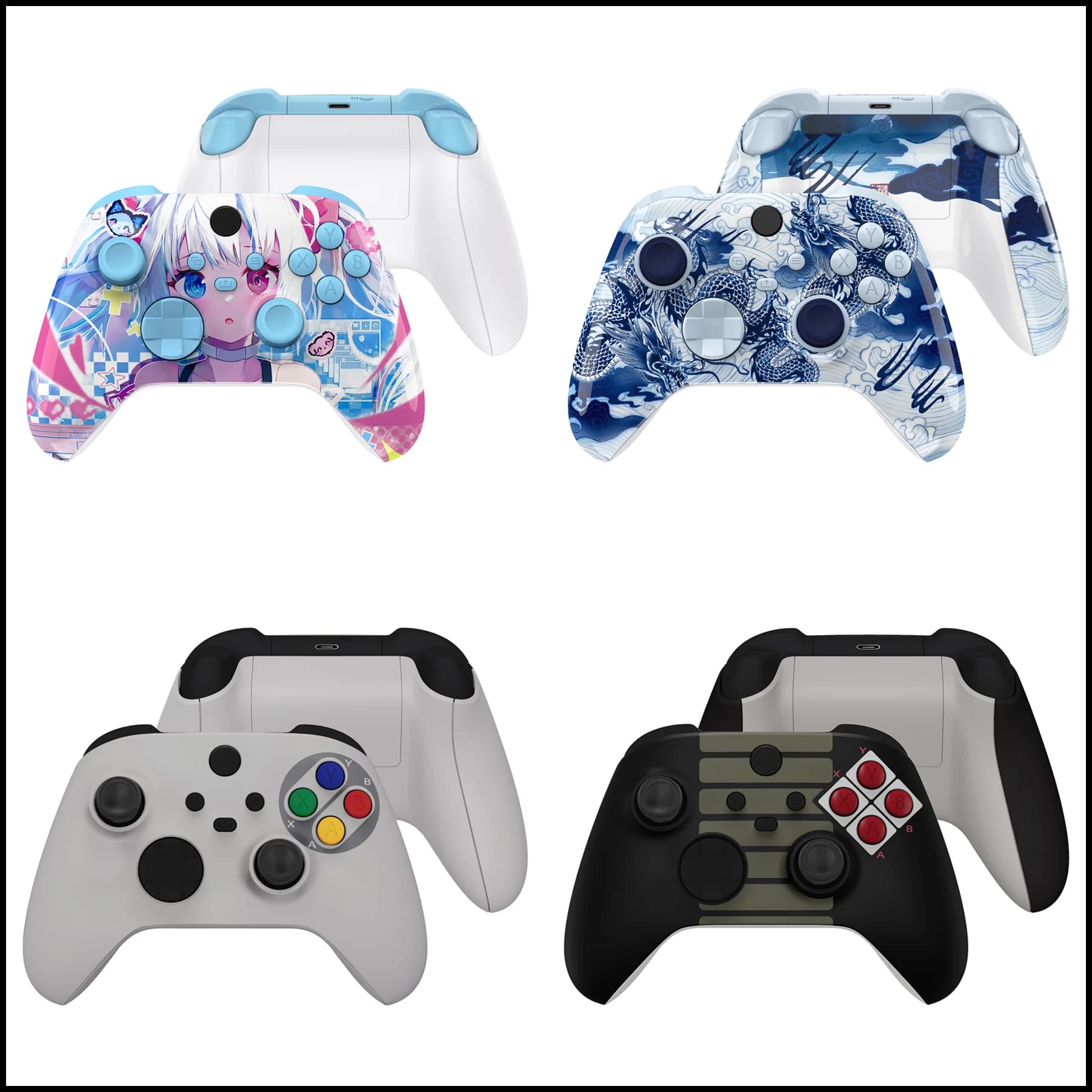 eXtremeRate Set completo di pulsanti a conchiglia per controller wireless Xbox Core, copertura laterale della piastra posteriore anteriore - Coniglio pasquale