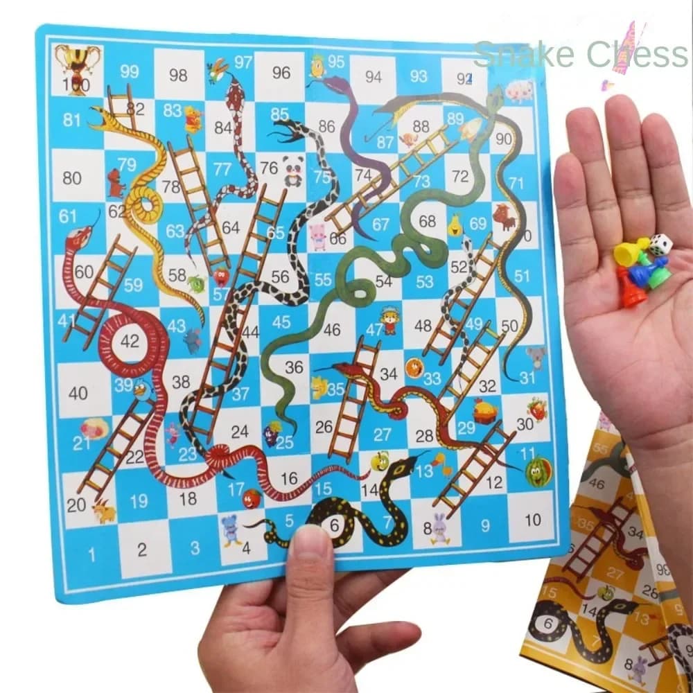 10-30PC Fun Paper Puzzle Desktop serpenti e scale scacchi bambini festa di compleanno Baby Shower regalo asilo ricompensa regalo di carnevale