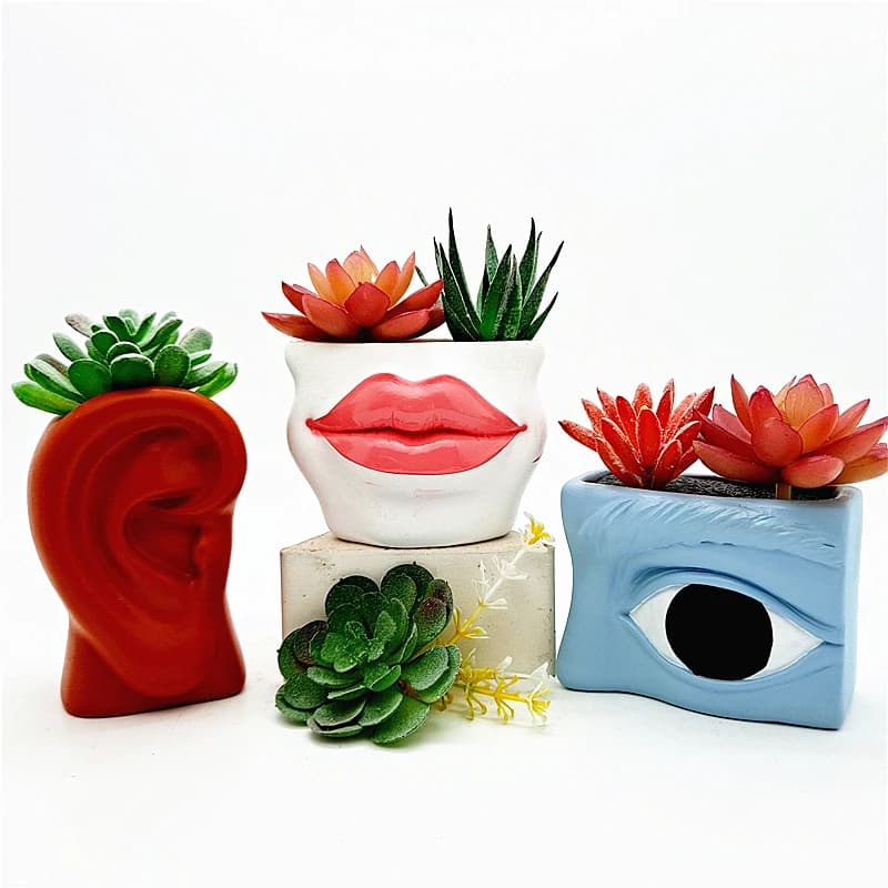 Bocca vaso di fiori stampo in silicone resina gesso candela cemento cristallo colla a goccia strumento ornamenti artigianali fatti a mano fai da te