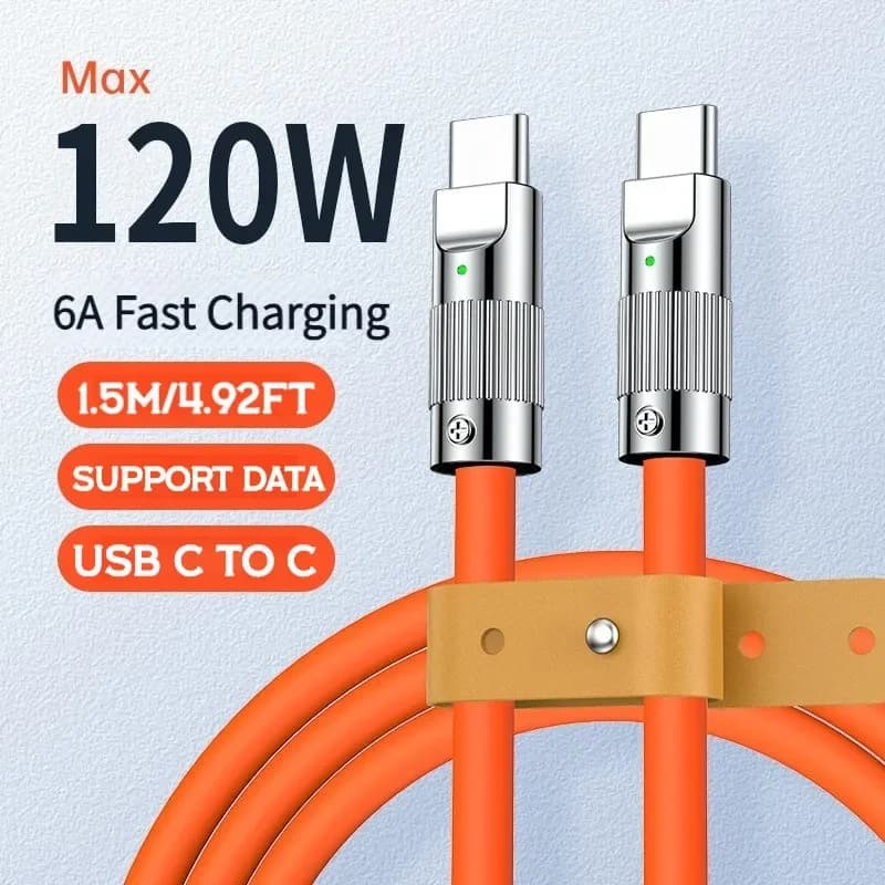 Cavo USB Type-C a USB-C Originale, Cavo di Ricarica Rapida 120W per iPhone 17 16 Samsung Xiaomi, Cavo Type-C USBC