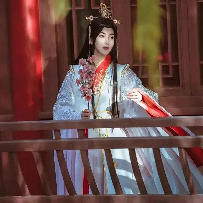 Heavenly Officials Bless The Crown Prince Joy God Xie Lian Cos Feather Que Peacock Cosplay Costume Han Fu Halloween 2025x;8's,6;