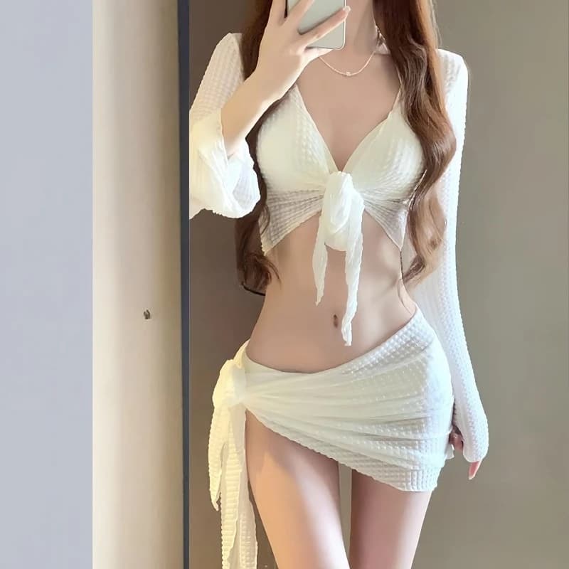Bikini swimsuit women's 2026 new high-end sensual sensual pure desire split slim vacation hot spring swimsuit