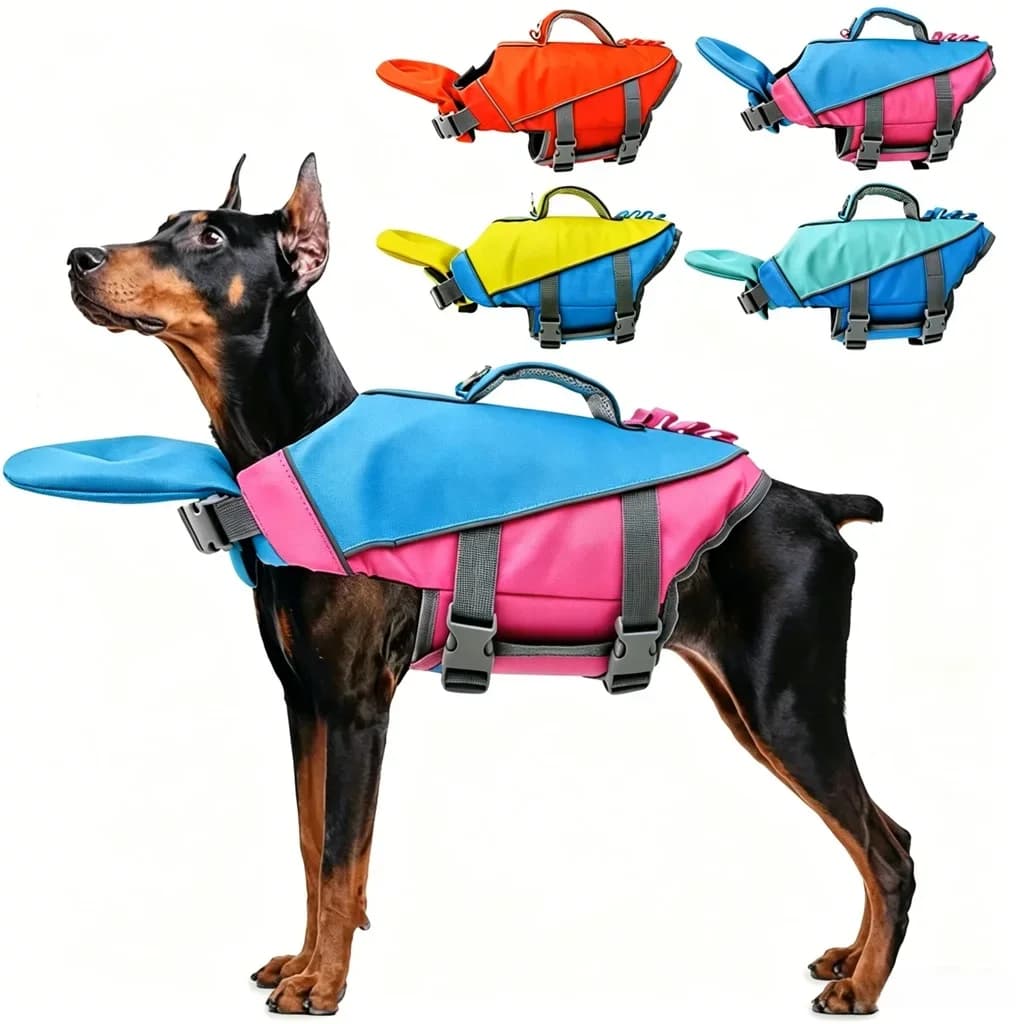 Dog Life Vest for Swimming Boating High Visibility Dog Lifesaver for Small Large Dogs Safety Puppy Preserver with Rescue Handle