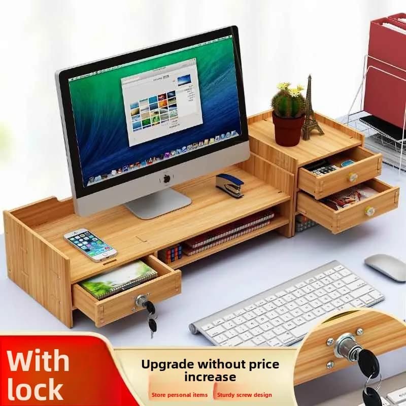 Supporto per Monitor da Ufficio, Organizzatore per Tastiera da Scrivania, Ripiano Portaoggetti, Stile Nordico, Forma Speciale, Modello Economico per Adulti