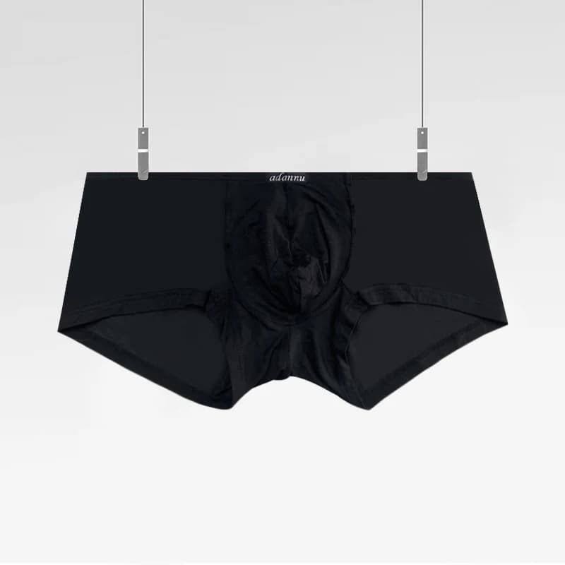 ADANNU Men‘s Modal Boxer Briefs Solid Color Low-Rise Slim Fit Single-Layer U-Shaped Enhanced Pouch Thin Underwear