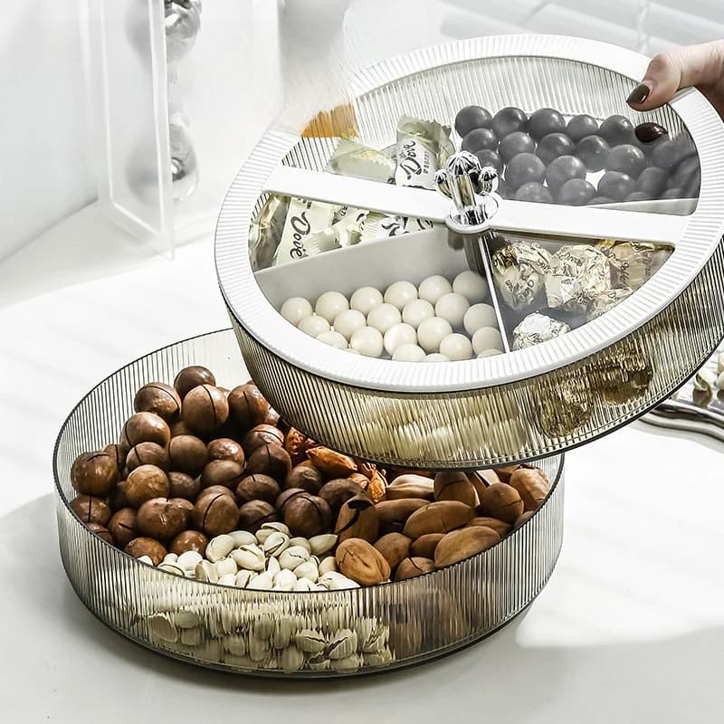 Scatola Sigillata per Snack e Frutta Secca, Cesto per Frutta da Tavolino da Salotto, Contenitore per Frutta Secca per Uso Domestico durante il Capodanno