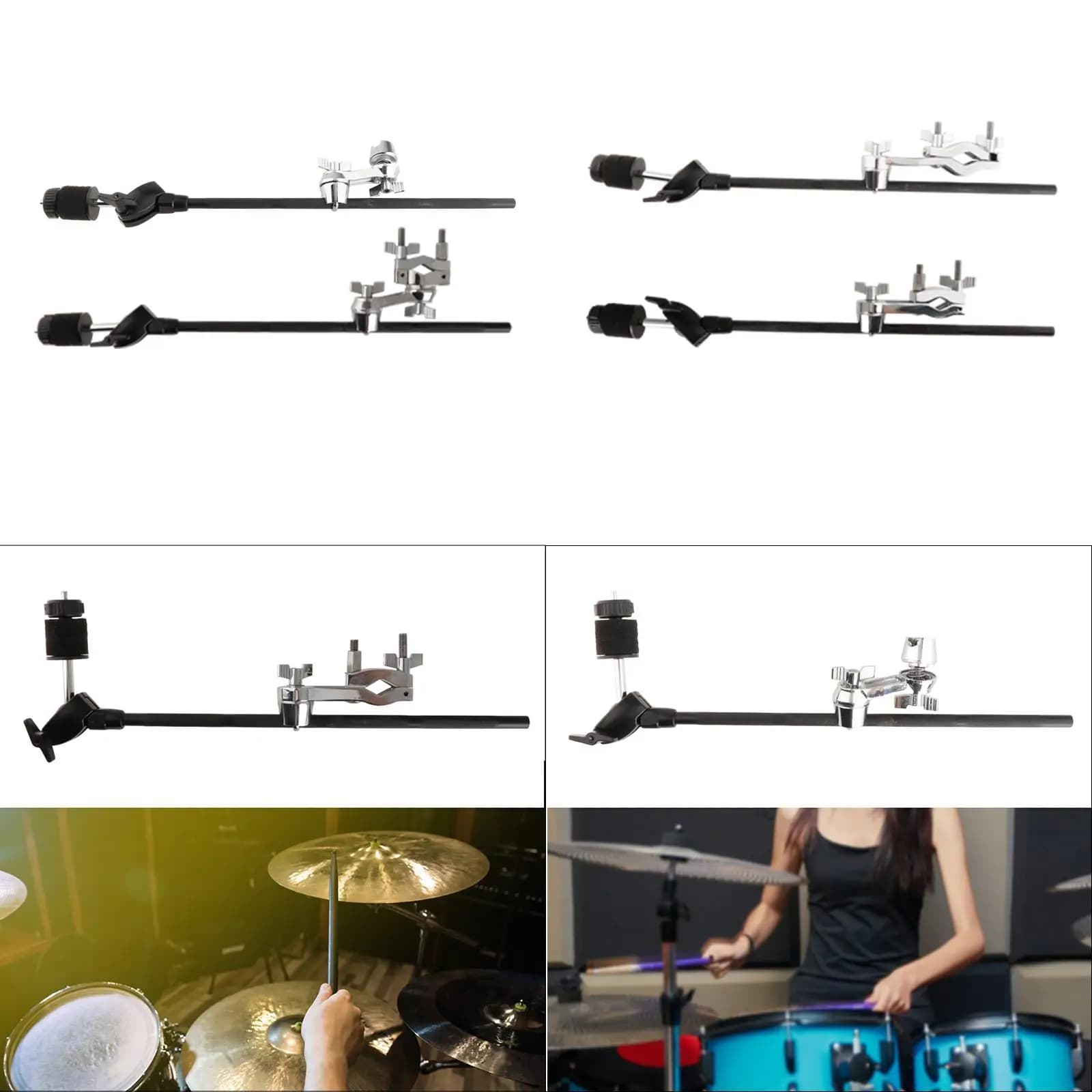 Supporto per morsetto per estensione tamburo Tampone per batteria Accessori per batteria Braccio per piatti per batteria Supporto per rotazione flessibile Strumento musicale per batterista