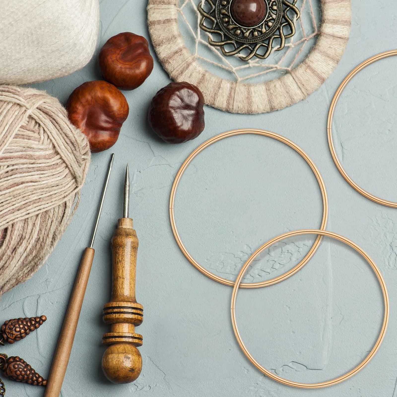 10Pcs Metal Capture Dreamcatcher Hoops Strong Round Craft Rings DIY Wreath Hoops for Tassel Plants Hanging Decoration