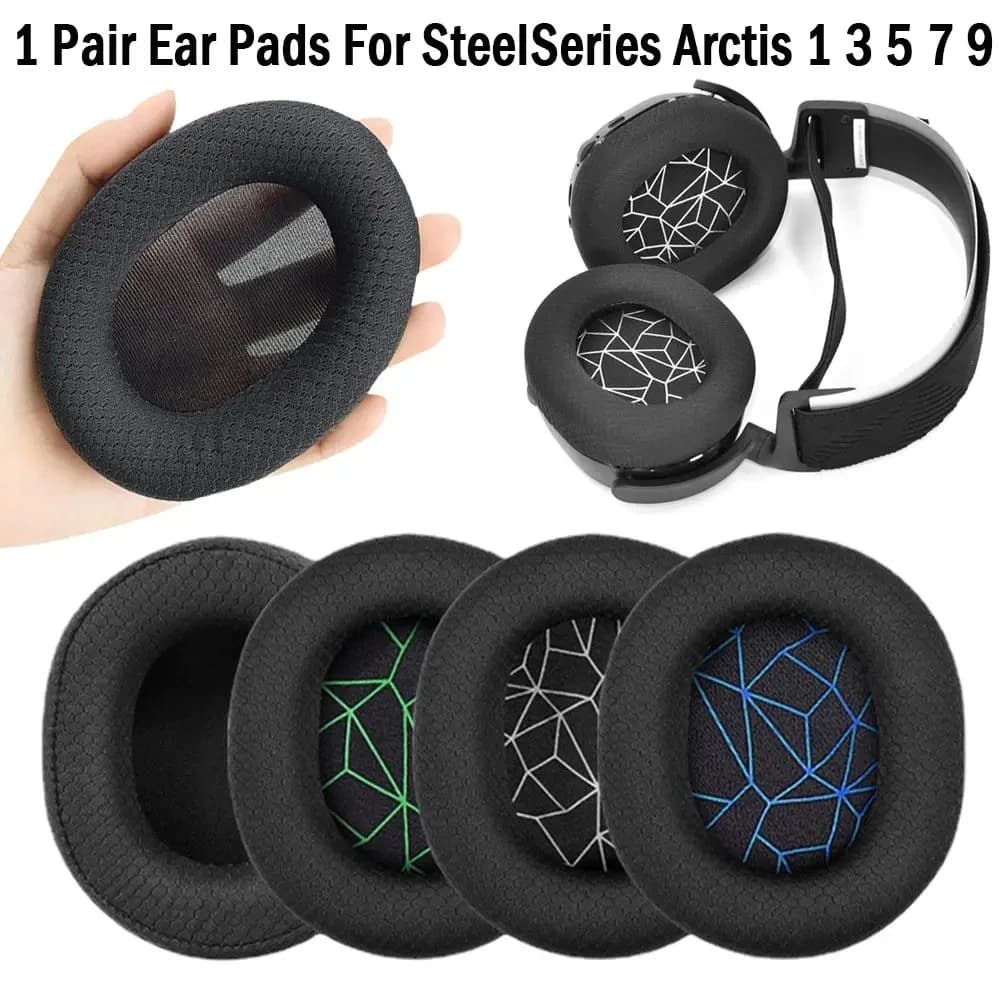 2 pcs soft ear pads for SteelSeries Arctis 1 3 5 7 9 game headphones ear foam bearings replacement sponge cushion