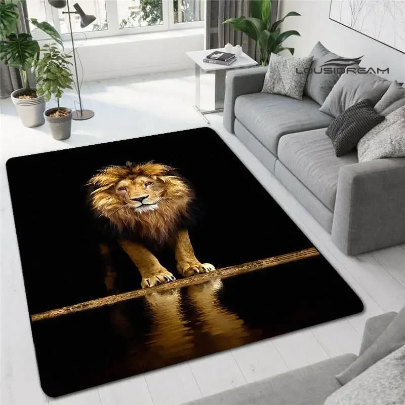 3D Carpet Printed Lion Anti-slip Carpet Kitchen Mat for Floor Decoration Soul Carpet Yoga fashion furniture bedroom birthday gift