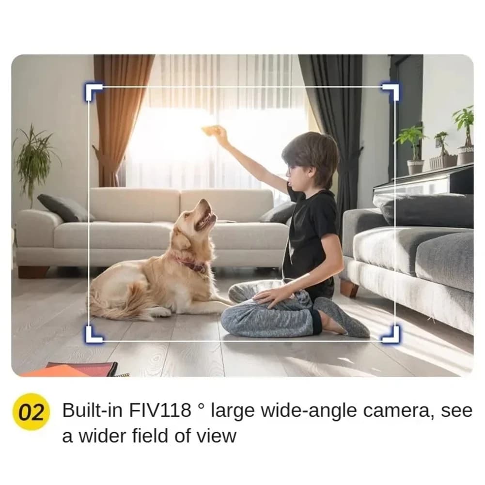 Telecamera di Sorveglianza AS62 Smart Home Security 4K PTZ Robot con Audio Bidirezionale, Visione Notturna a Colori, Monitor per Bambini e Animali Domestici, Doppia Lente, Spina EU