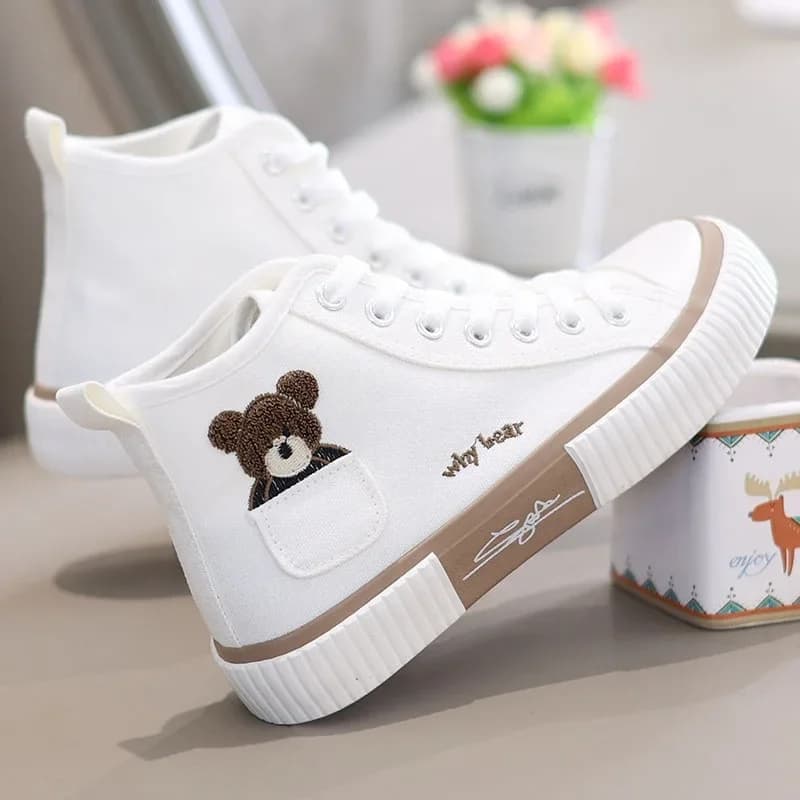 2026Cute Canvas Shoes Women Breathable Sneakers Brand Sport Shoes for Woman Casual Vulcanized Shoe Flats High Top Zapatos Mujer