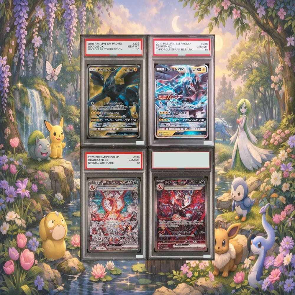 Carta da Collezione Gradata Zekrom GX 239/SM-P SM DIY Proxy PTCG, Carta Promozionale SR da Competizione Giapponese 2018 GEM MT10, Regalo per Bambini