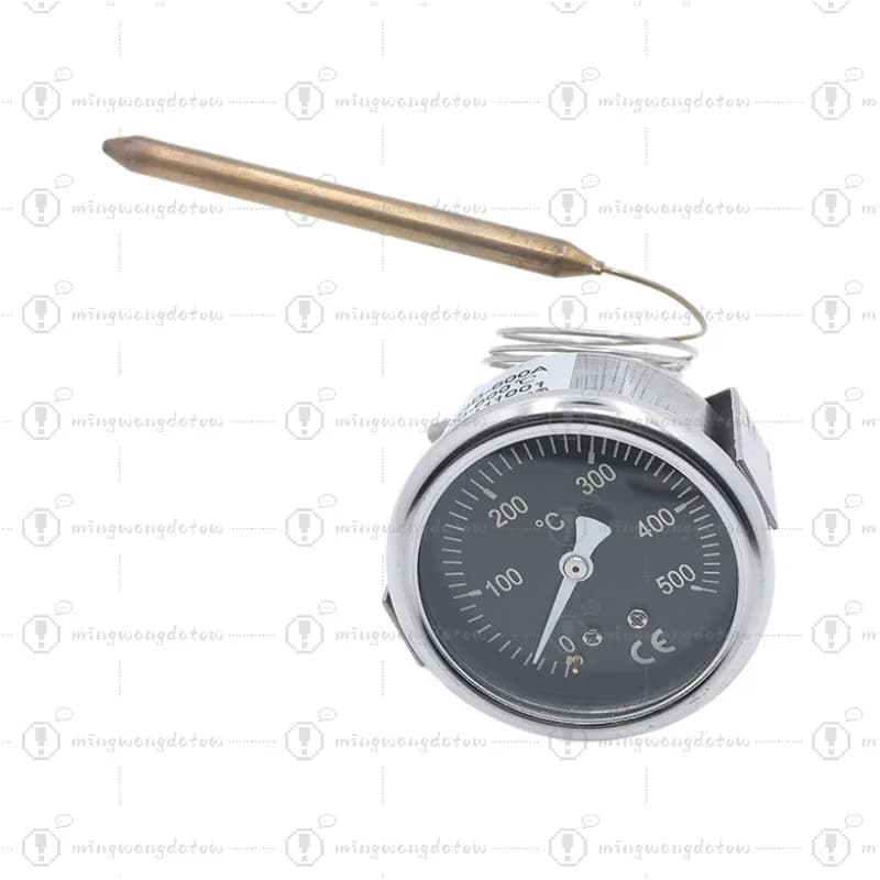 Termometro Capillare per Forno Pizza con Quadrante Nero, Termometro per Forno 500°C ° C, Completamente in Acciaio Inossidabile Resistente alle Alte Temperature