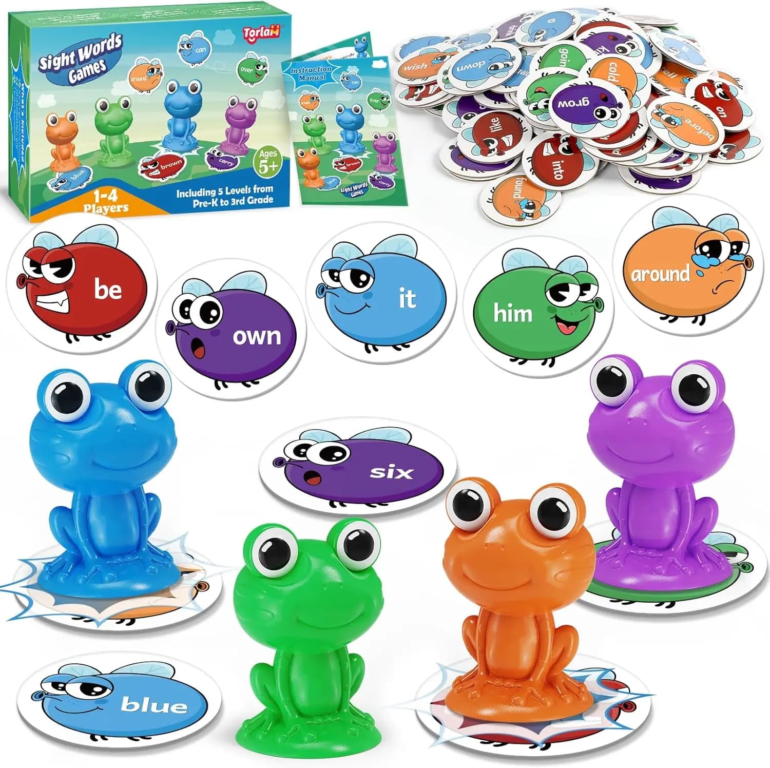 Giochi Educativi con Parole Visive per Bambini, Giocattoli per l'Apprendimento della Fonetica con Carte Flash, Materiale per Homeschooling e Aula