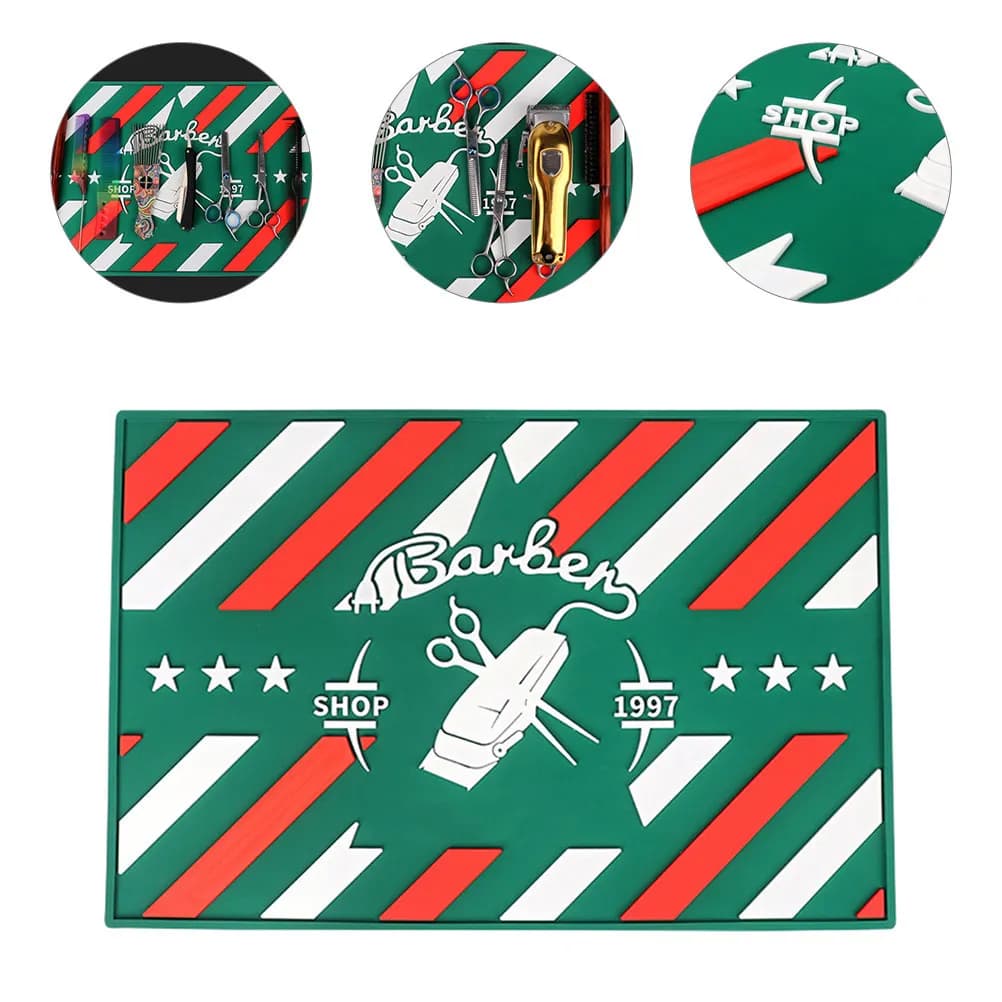 Non Slip Heat Resistant Mat for Hair Styling Tools Compact Organizer for Salon Barbershop Home Use Curling Iron Mat