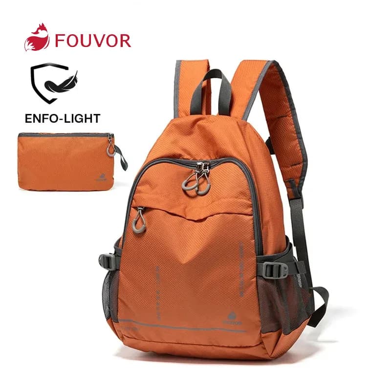 Fouvor Zaini da trekking leggeri per uomo Donna Nylon resistente Sport Casual Zaino grande Borsa da scuola in tela da viaggio 3037-01