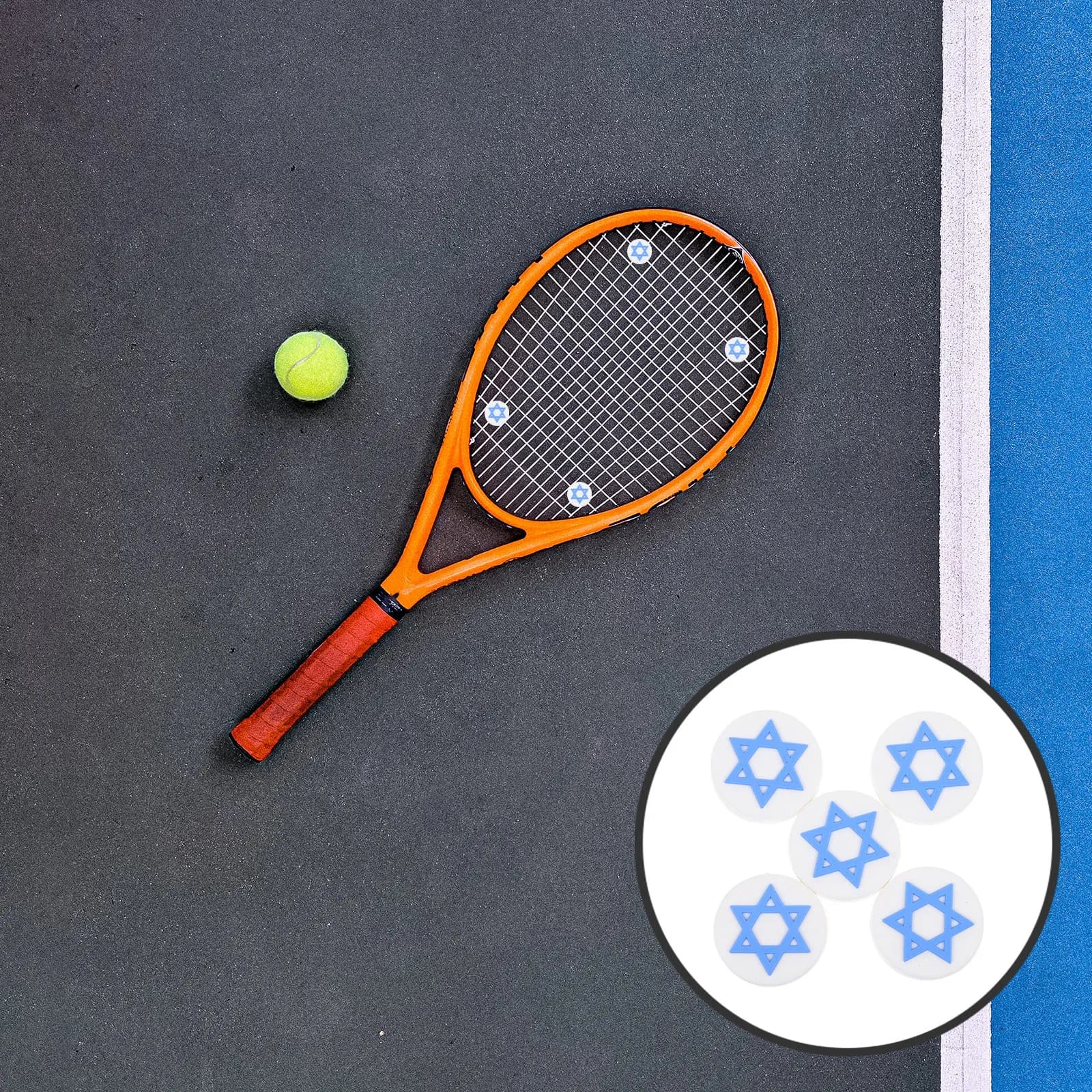 Set di 5 Antivibrazioni per Racchetta da Tennis, Ammortizzatori Creativi in Silicone, Accessori per Tennis