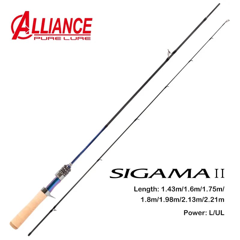 SIGAMA2 Canna persico Canne in carbonio ultraleggere MF Azione Spinning Casting Canne da pesca Canna da viaggio con potenza UL L a 2 sezioni