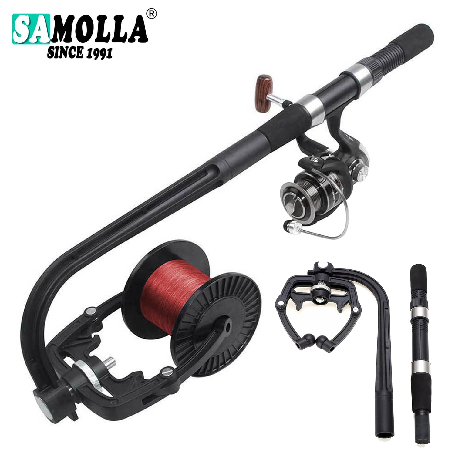 Bobina per lenza da pesca per spinning Baitcasting Avvolgitore per mulinello portatile Sistema di stazioni di spooling Attrezzatura da pesca