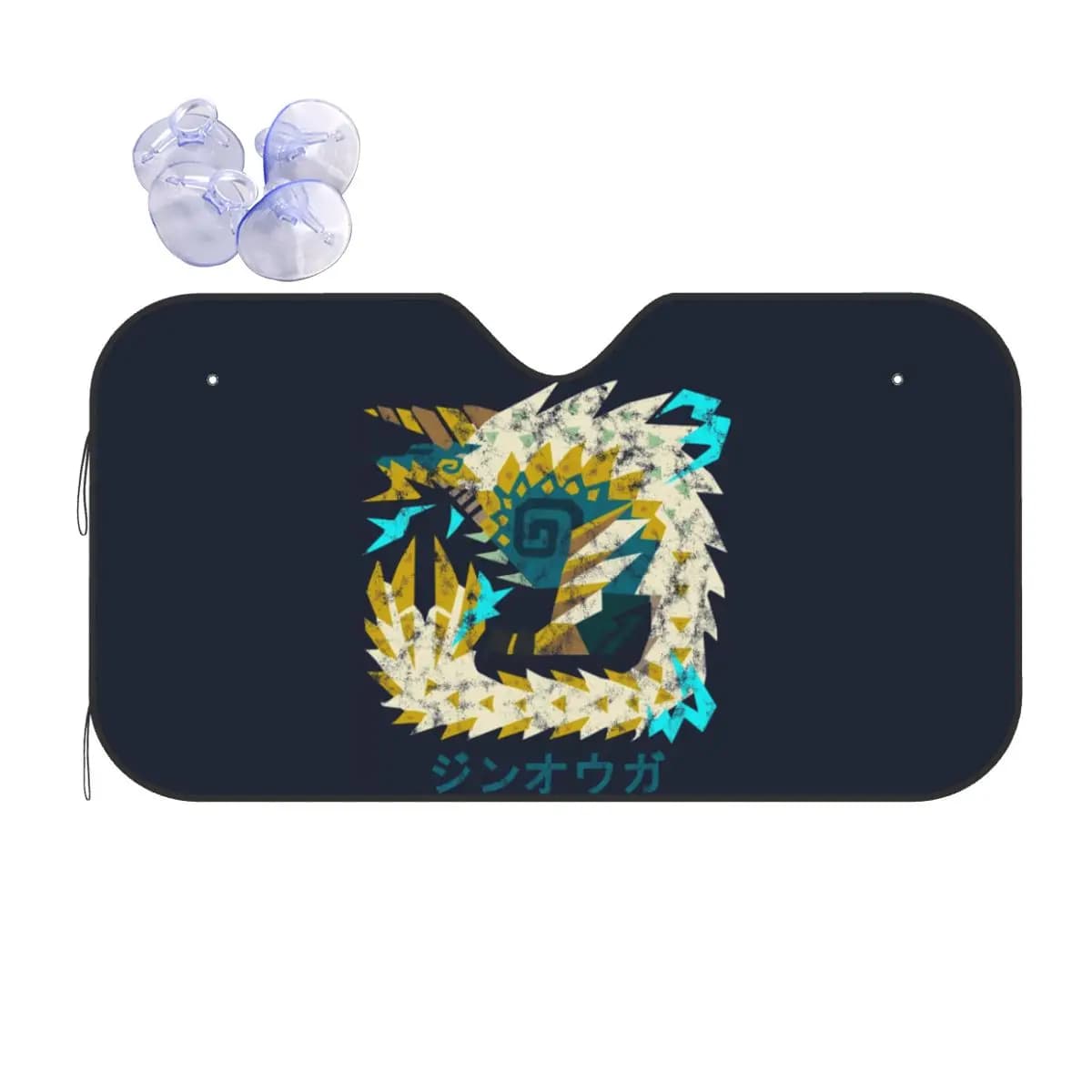 Monster Hunter World Iceborne Zinogre Kanji Parasole Parabrezza Parabrezza anteriore per auto Finestra Visiera parasole Accessori Coperture