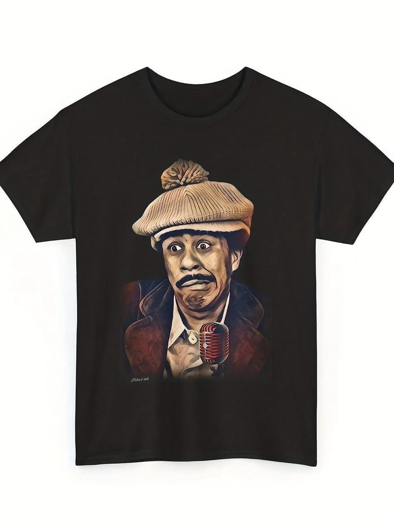 Men's vintage t-shirt with Richard Pryor Stand-Up Comedy pattern - Black vintage t-shirt with stand-up design Comedy Comforta