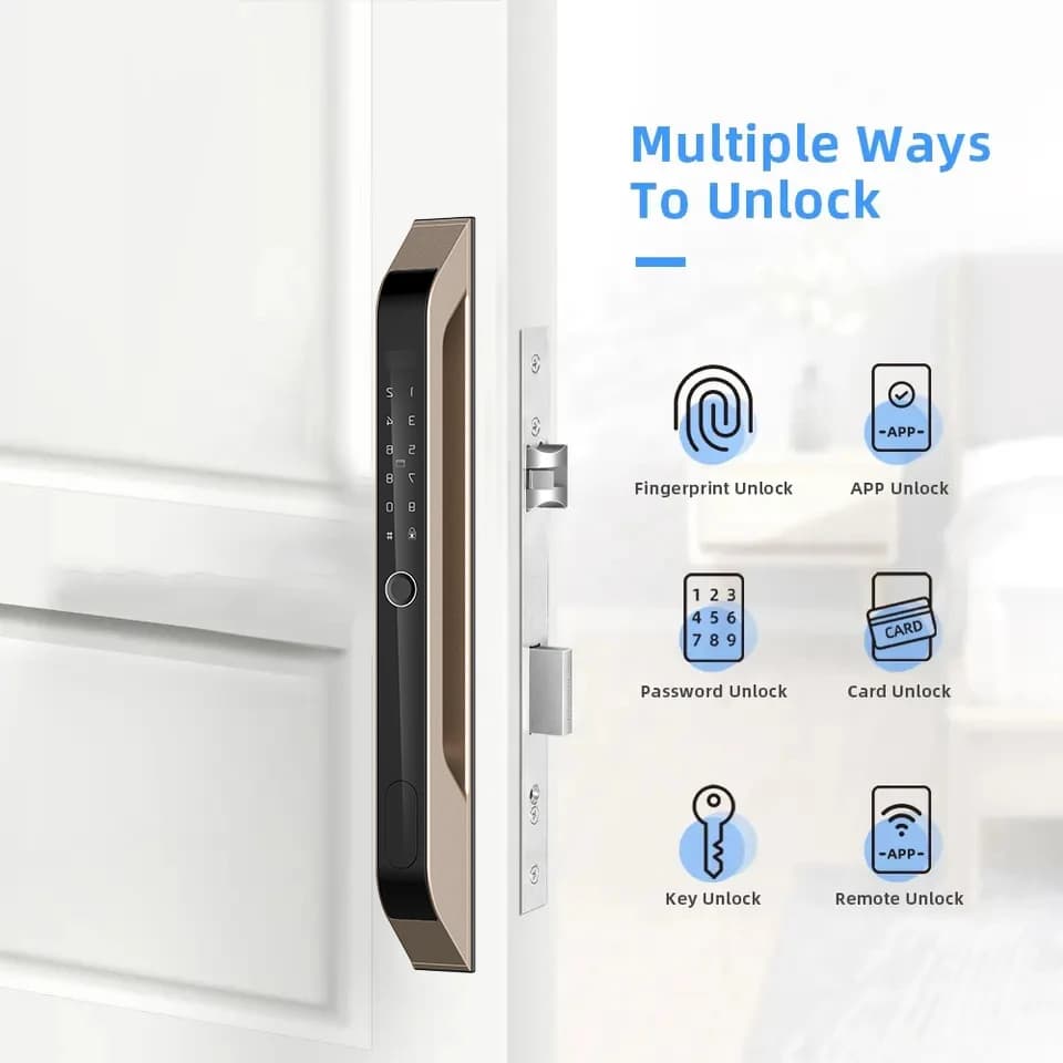 Mortasa resistente alle intemperie 3585 in lega di zinco riconoscimento facciale ponte rotto serratura per porta in alluminio impronta digitale biometrica Tuya Smart Lock