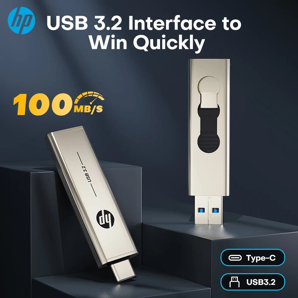Memorie HP da 256 GB Tipo-c Chiavetta USB 3.0 2 in 1 Chiavetta USB OTG in metallo da 128 GB Chiavetta USB ad alta velocità da 64 GB per computer telefonico