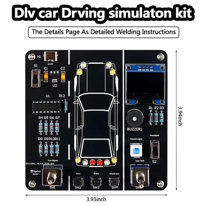 DIY Car Driving Simulation Soldering Practice Kit STEM Electronic Project Simulator Welding Project For Students To Learn