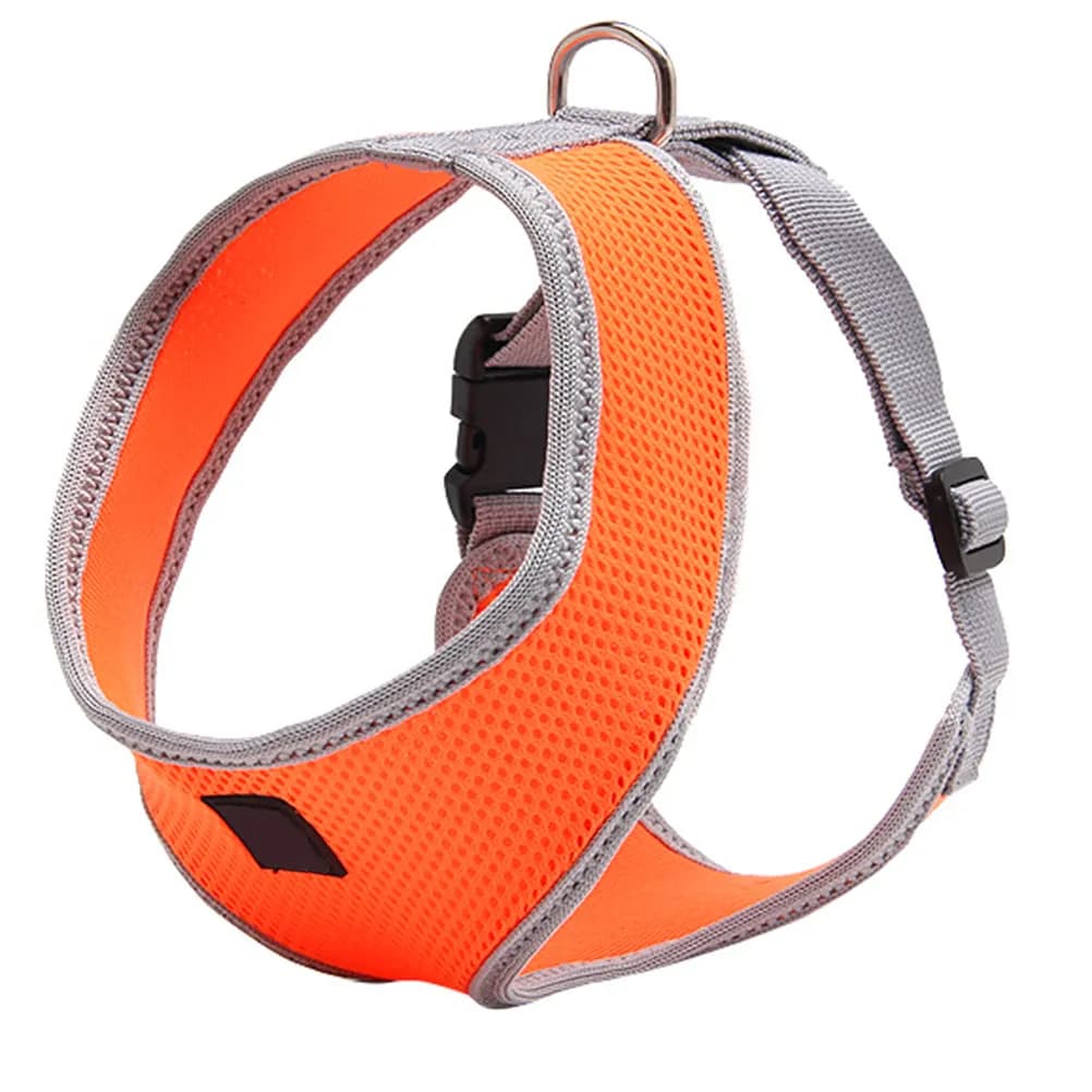 Adjustable Dog Chest Harness Pet Safety Strap Vest No Pull Design Comfort Fit for Walking Running Size M Orange