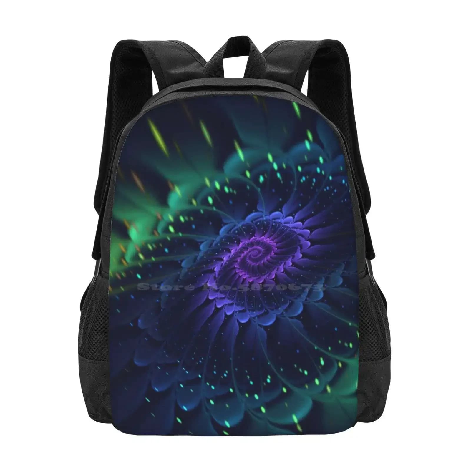 Raw Fractal Bloom-Floral Spiral-Manafold Art Pattern Design Laptop Borse da viaggio per la scuola Mente fractale Cosmic Dmt Love Space Dreams