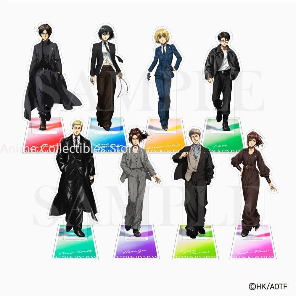 Attack on Titan Eren Jaeger Hange Zoe Anime Espositore in Acrilico da Tavolo, Ornamenti da Collezione, Decorazione da Scrivania