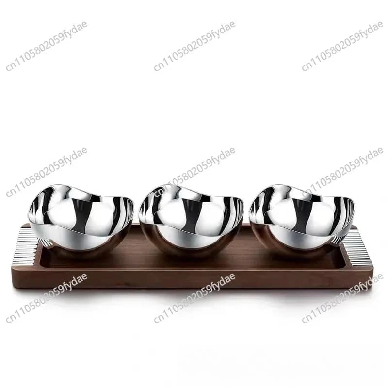 Light luxury walnut dried fruit tray household coffee table household snack bowl creative nut tray tea tray elegant fruit
