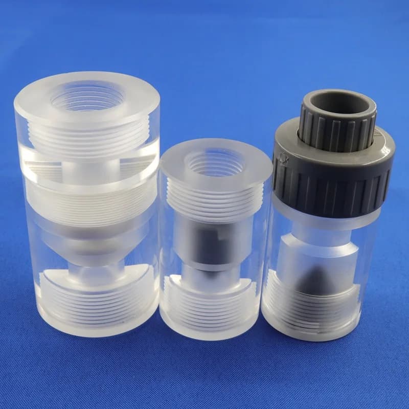 1/2"-1.5" PMMA acrylic check valve transparent organic glass connector alkaline chlorine dioxide generator anti-corrosion