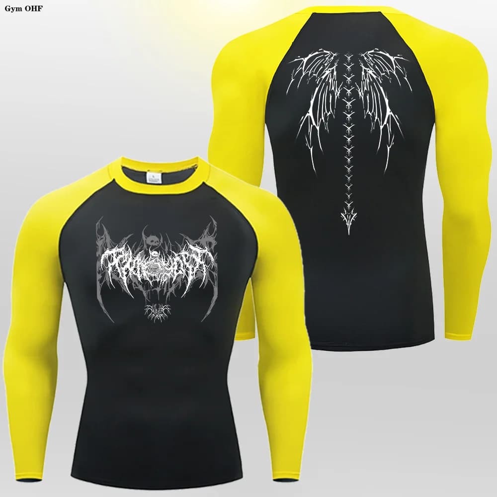 Y2K Anime Stampa Camicia a compressione T-shirt da corsa da uomo Asciugatura rapida Fitness Abbigliamento sportivo Palestra Sport Top traspiranti Rash Guard MMA