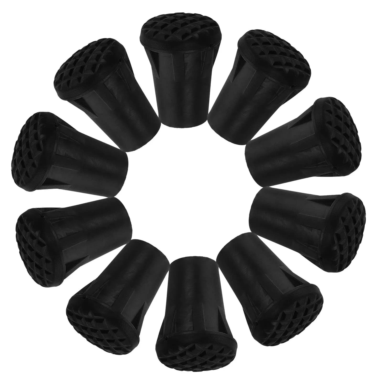 10Pcs Heavy-Duty Rubber Cane Tips Replacement Covers for Trekking Poles Walking Canes Crutches Extended Lifespan Slip-on Design