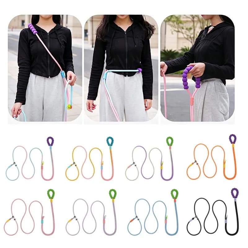 Hands Free Dog Leash Nylon No Pull Pet Traction Rope Iridescent Large Dog Training Supplies Outdoor Walking Running Waist Belt