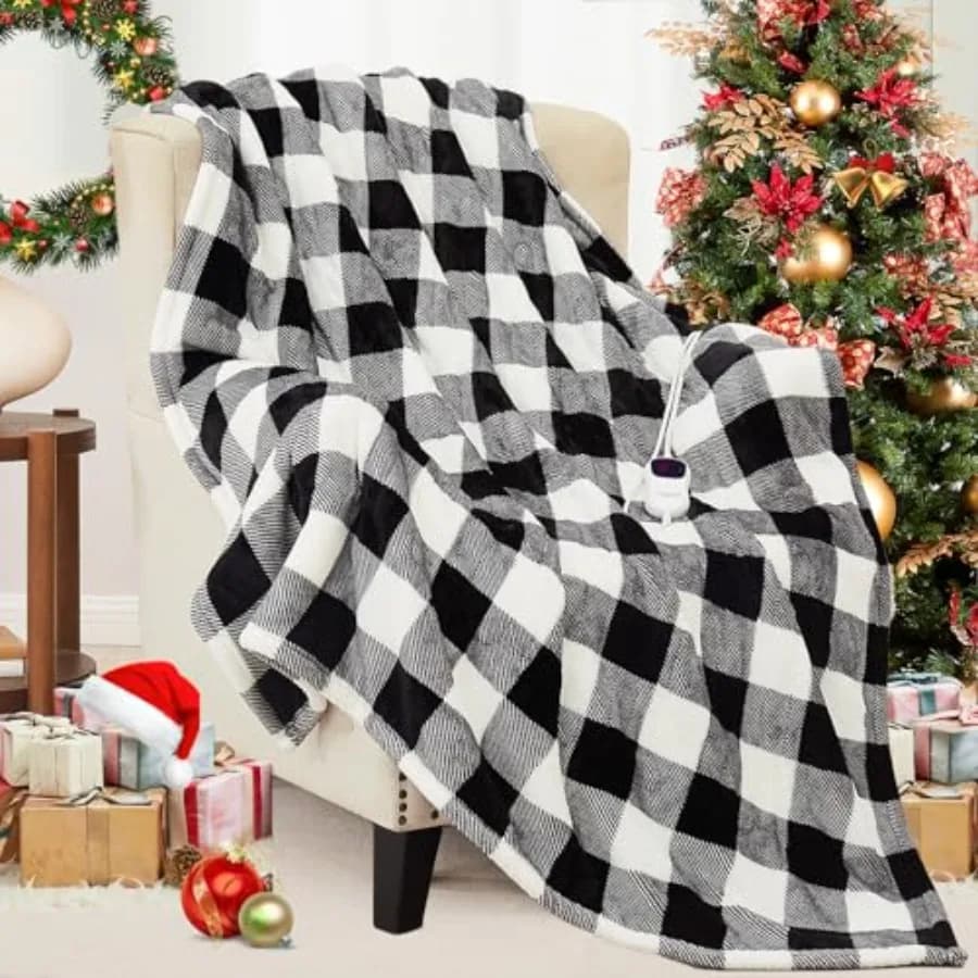 Coperta Elettrica Riscaldata Misura Twin - 157x213 cm, Ultra Morbida e Confortevole in Flanella, con 10 Livelli di Riscaldamento Rapido e Spegnimento Automatico Dopo 8 Ore