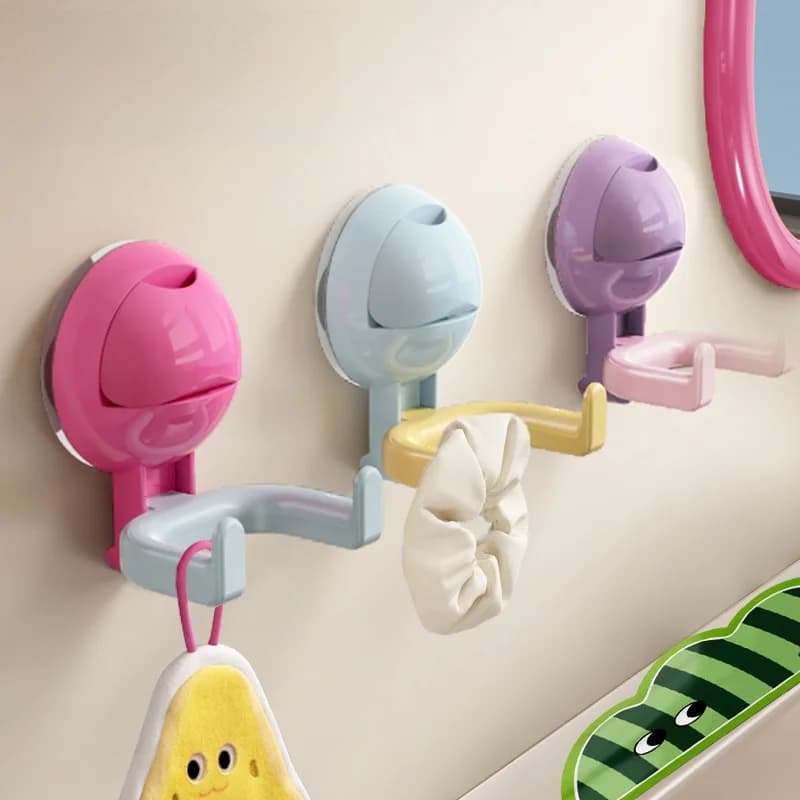 Ganci a ventosa a doppia testa, adesivo potente, plastica resistente, nessuna perforazione necessaria, per cucina, bagno, uso domestico, ad alta resistenza.