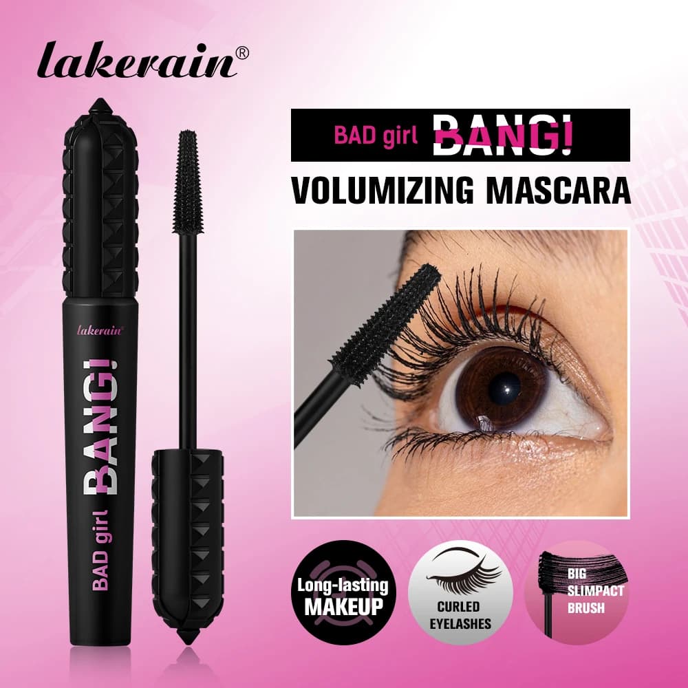 Lakerain Volumizing Mascara 36h Long Volumizing Duration 360 ° Mascara for waterproof eyelashes, deburring proof, volumizing