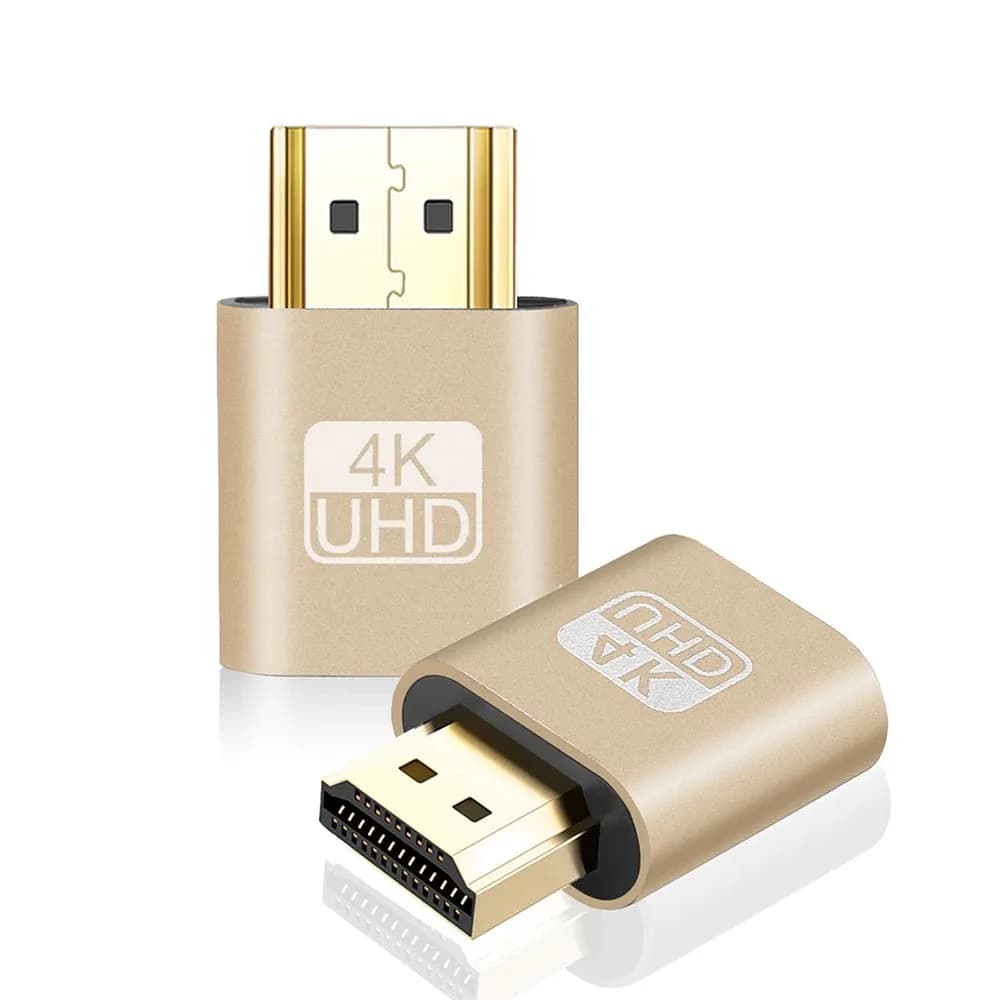 Adattatore display virtuale VGA 4K compatibile HDMI 1.4 DDC EDID Spina fittizia Emulatore display fantasma senza testa Piastra di blocco scheda video