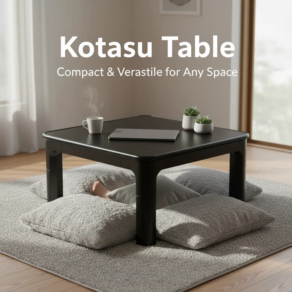 Gambe da tavolo giapponesi Kotatsu Piano pieghevole reversibile Nero/Bianco Mobili da soggiorno Scaldapiedi Tavolino basso riscaldato