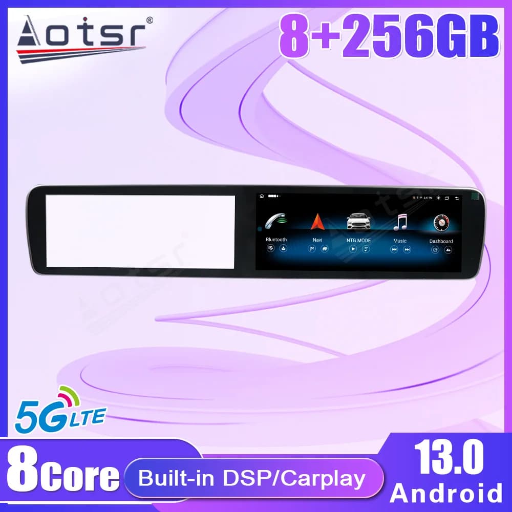 12.3 "large dual screen Android For Mercedes Benz S class W221 To W222 2014-2017 Radio Cluster Digital Instrument Stereo Upgrade