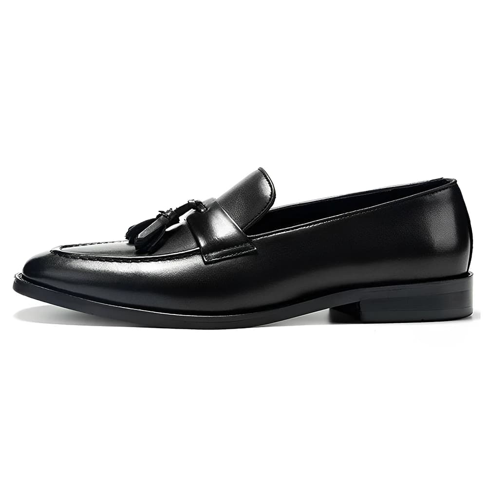 Mocassini da Uomo in Pelle Marrone con Nappe, Scarpe Eleganti Slip-on per Affari e Matrimoni