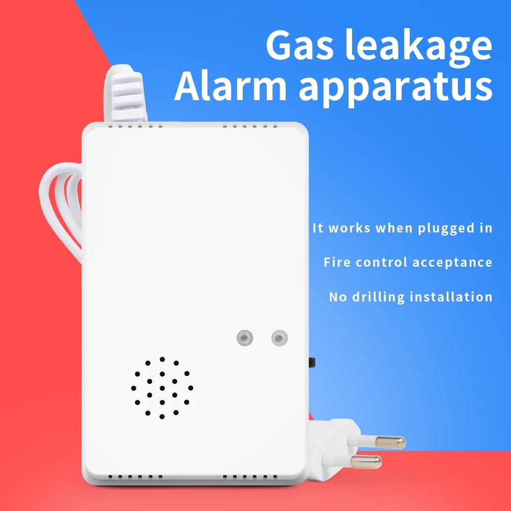 Rilevatore di perdite di gas con sensore di allarme gas combustibile per la sicurezza domestica Cucina domestica Rilevatore di perdite di gas per hotel Spina europea