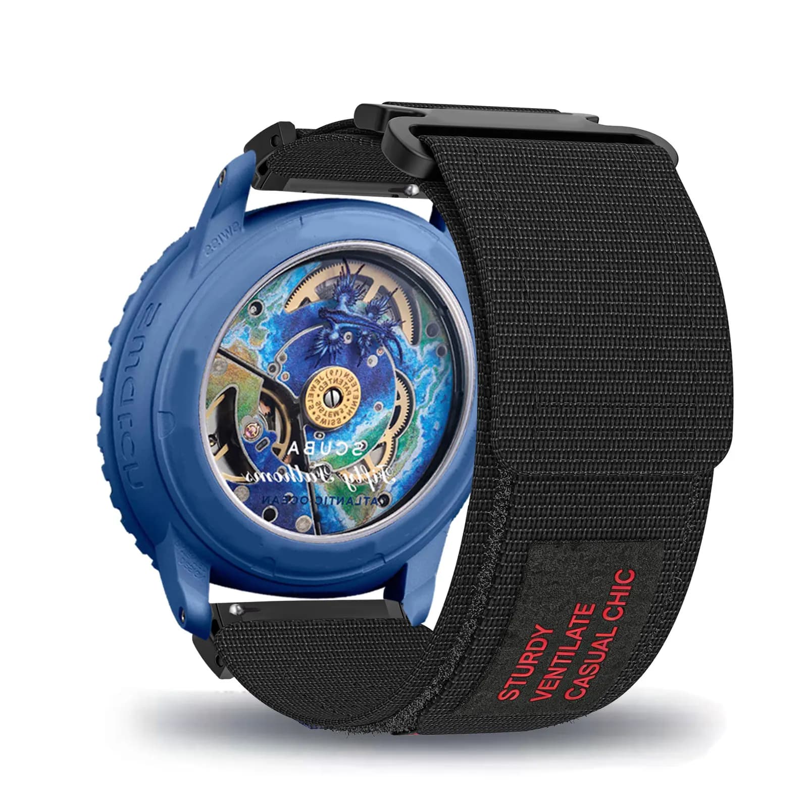 Cinturini in nylon con velcro per Blancpain X Swatch 22mm per uomo e donna